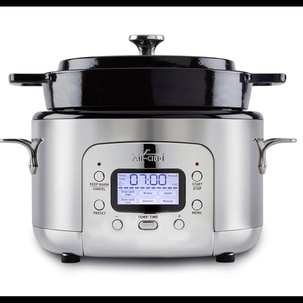 Amazing All-Clad Cast Iron 5-Qt. Dutch Oven Slow Cooker!! (Original packaging)